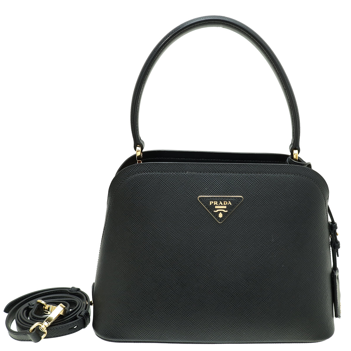 Prada Black Cuir Matinée Medium Bag