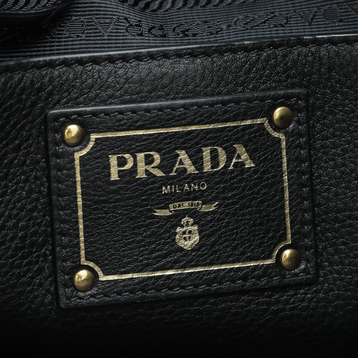 Prada Black Vitello Daino Vertical Convertible Tote Bag