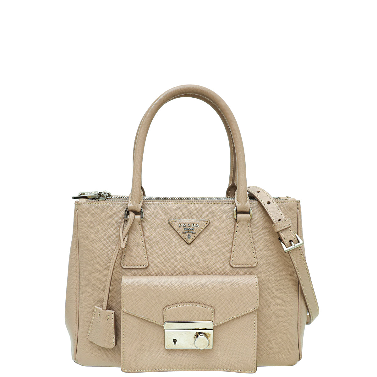 Prada Cammeo Lux Galleria Front Pocket Small Tote Bag