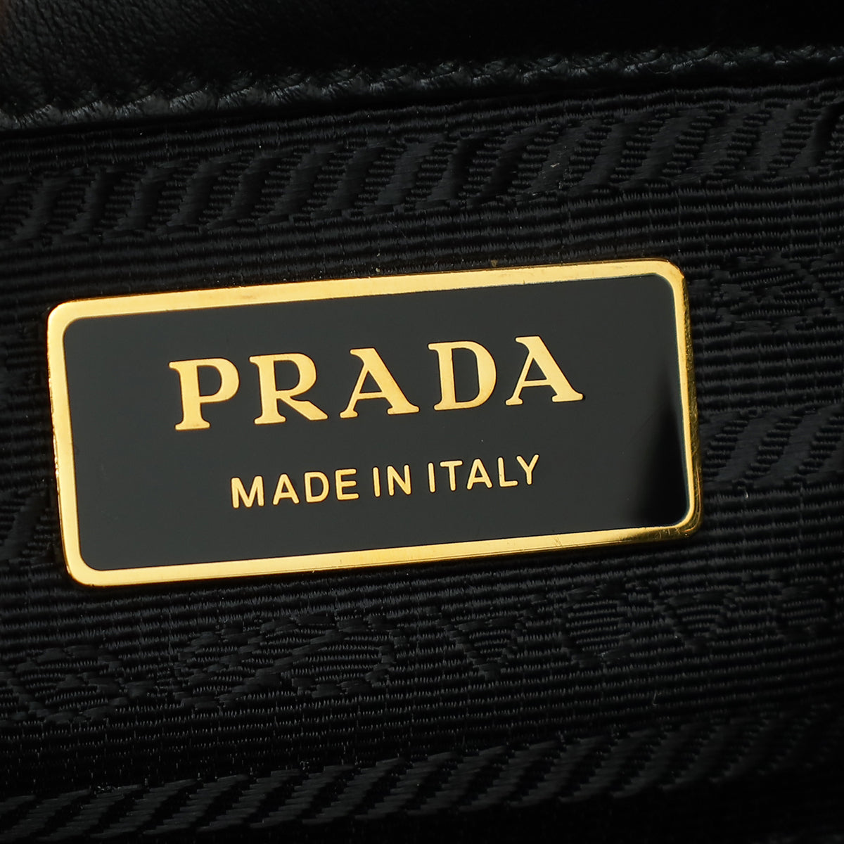 Prada Bicolor Symbole Embroidered Fabric Small Tote Bag