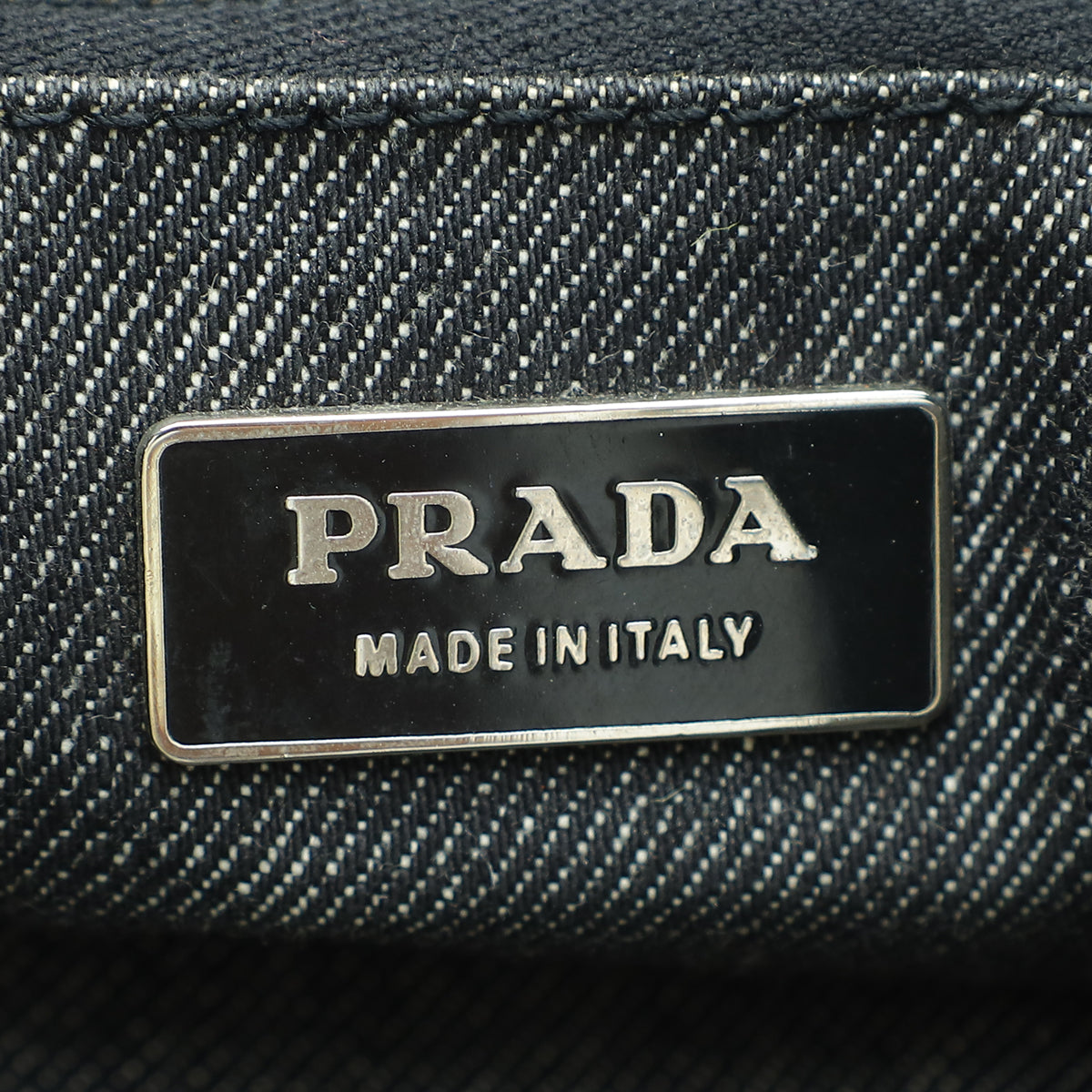 Prada Bicolor Denim Hobo Buckle Shoulder Bag