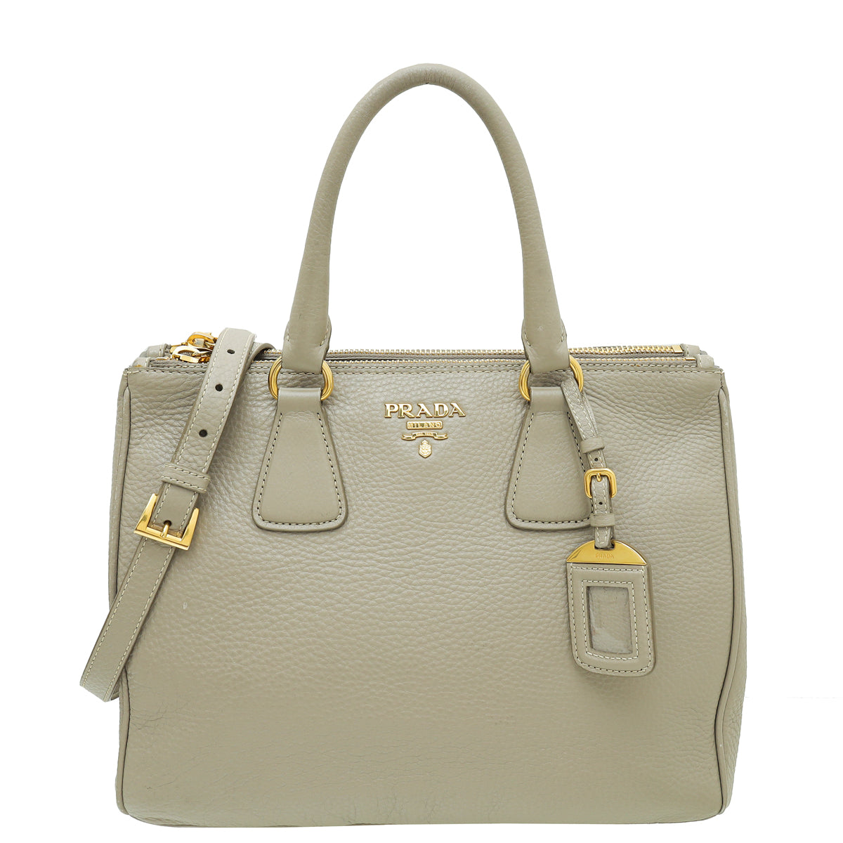 Prada Pomice Vitello Daino Large Double Zip Tote Bag