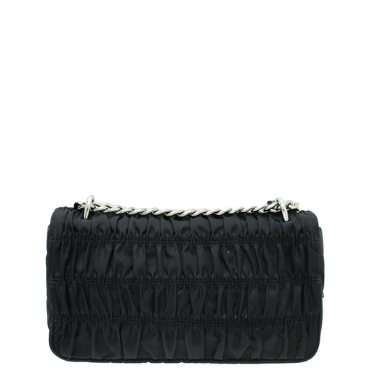 Prada Black Tessuto Gaufre Sound Chain Bag