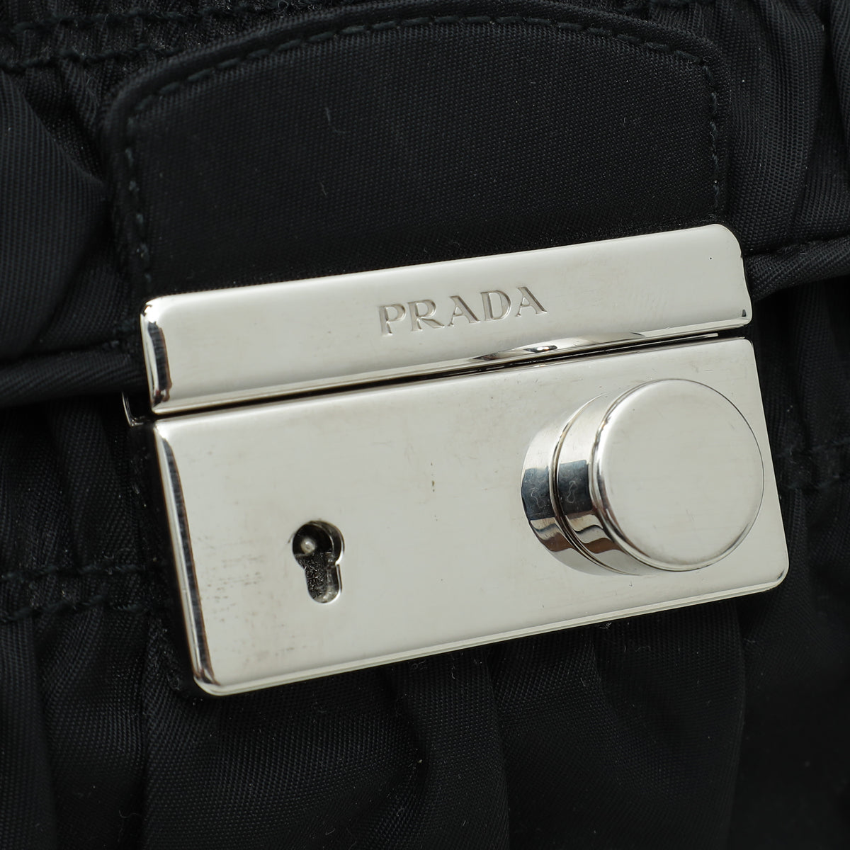 Prada Black Tessuto Gaufre Sound Chain Bag