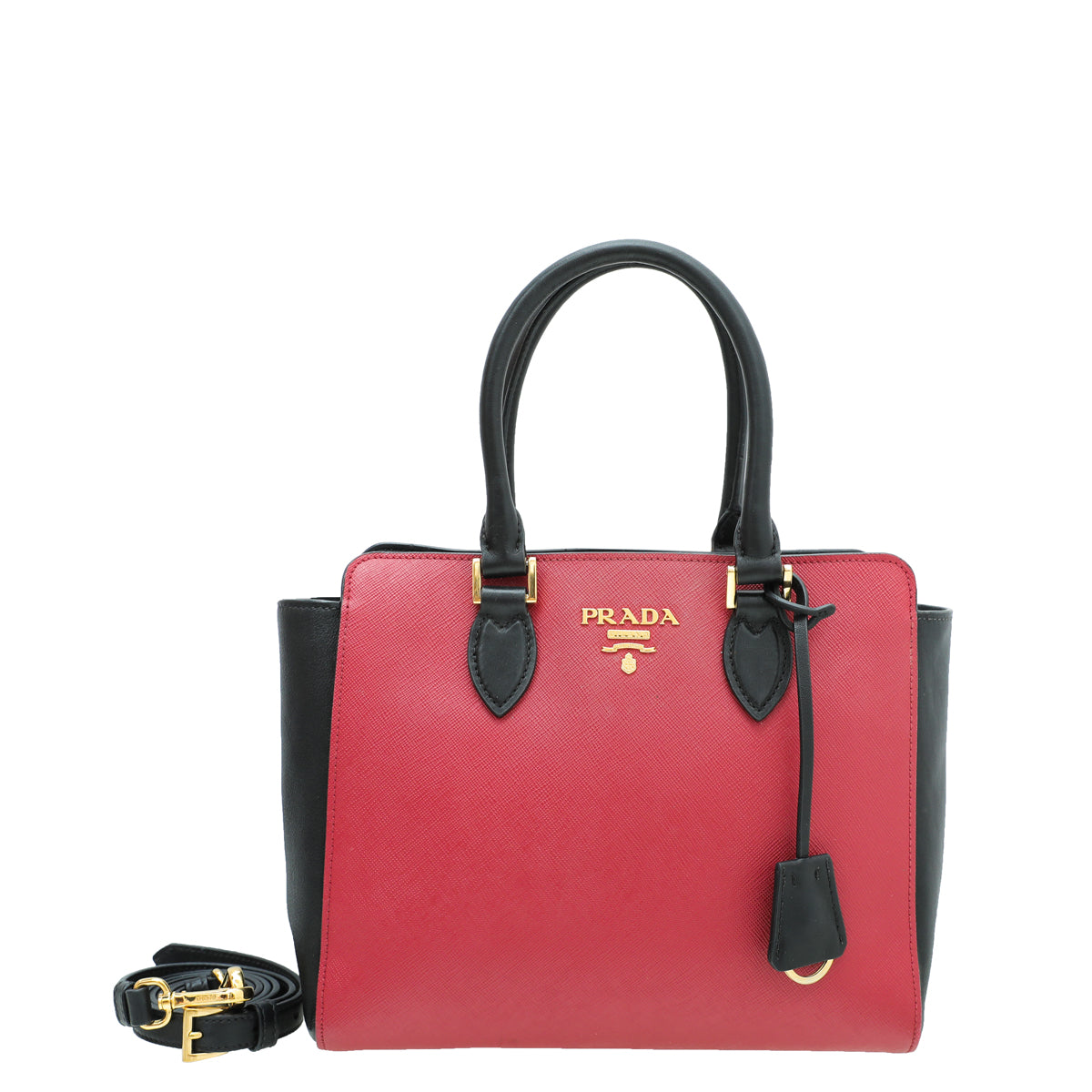 Prada Bicolor Tote Top Handle Bag