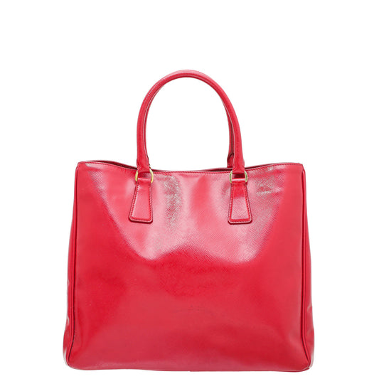 Prada Red Vernice Vertical Tote Bag