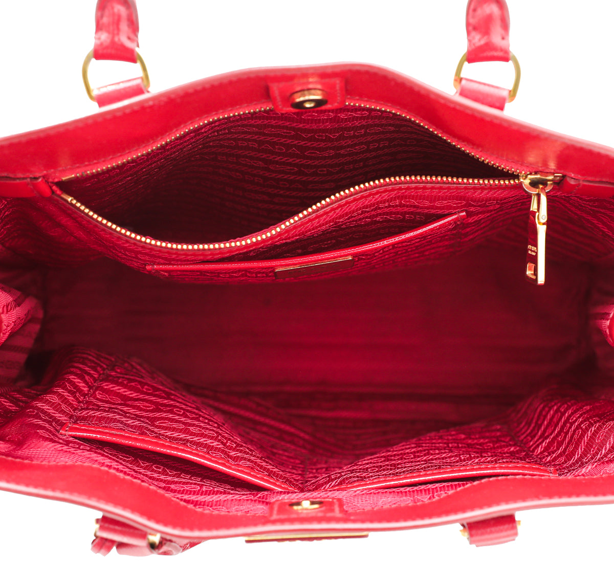 Prada Red Vernice Vertical Tote Bag