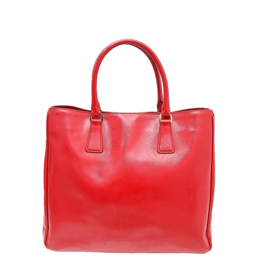 Prada Red Vernice Vertical Tote Bag