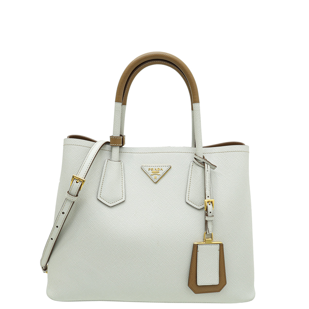 Prada Bicolor Cuir Medium Double Bag