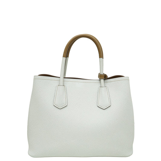 Prada Bicolor Cuir Medium Double Bag