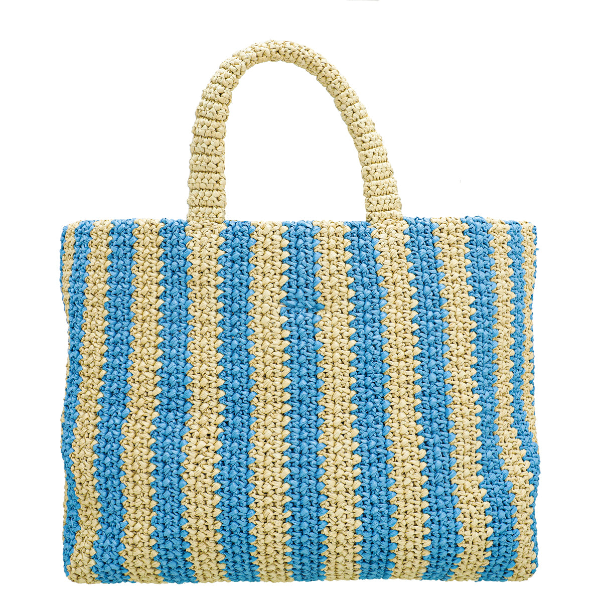 Prada Bicolor Raffia Large Tote Bag