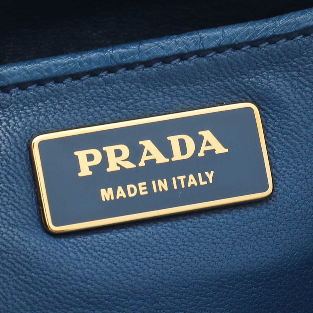 Prada Blue Ostrich Galleria Medium Bag