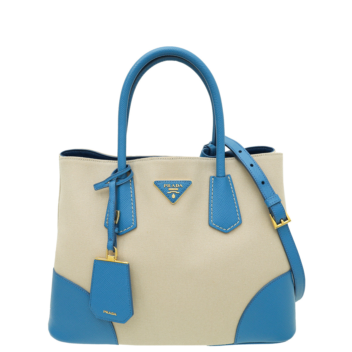 Prada Bicolor Double Medium Tote Bag