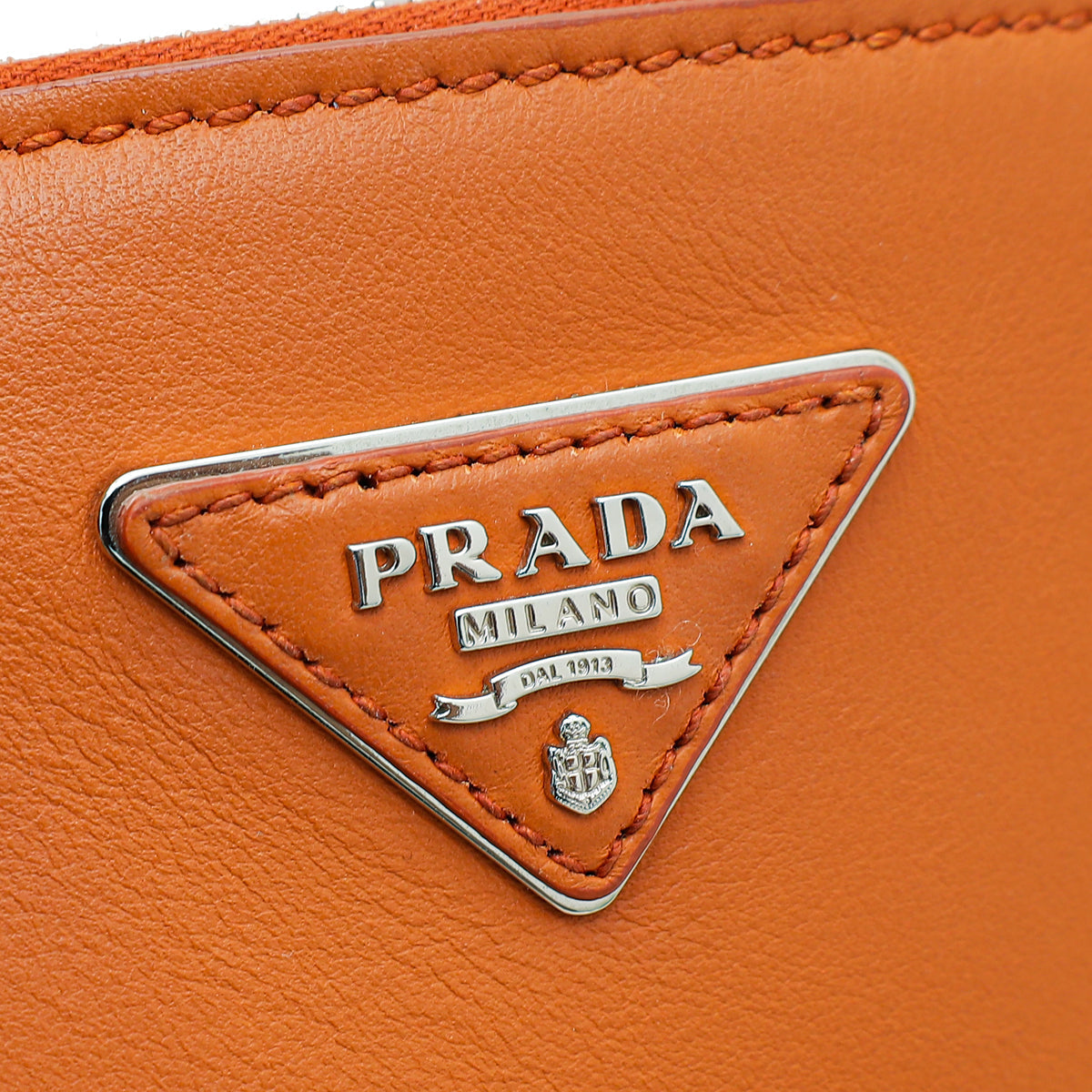 Prada Orange City Galleria Large Tote Bag