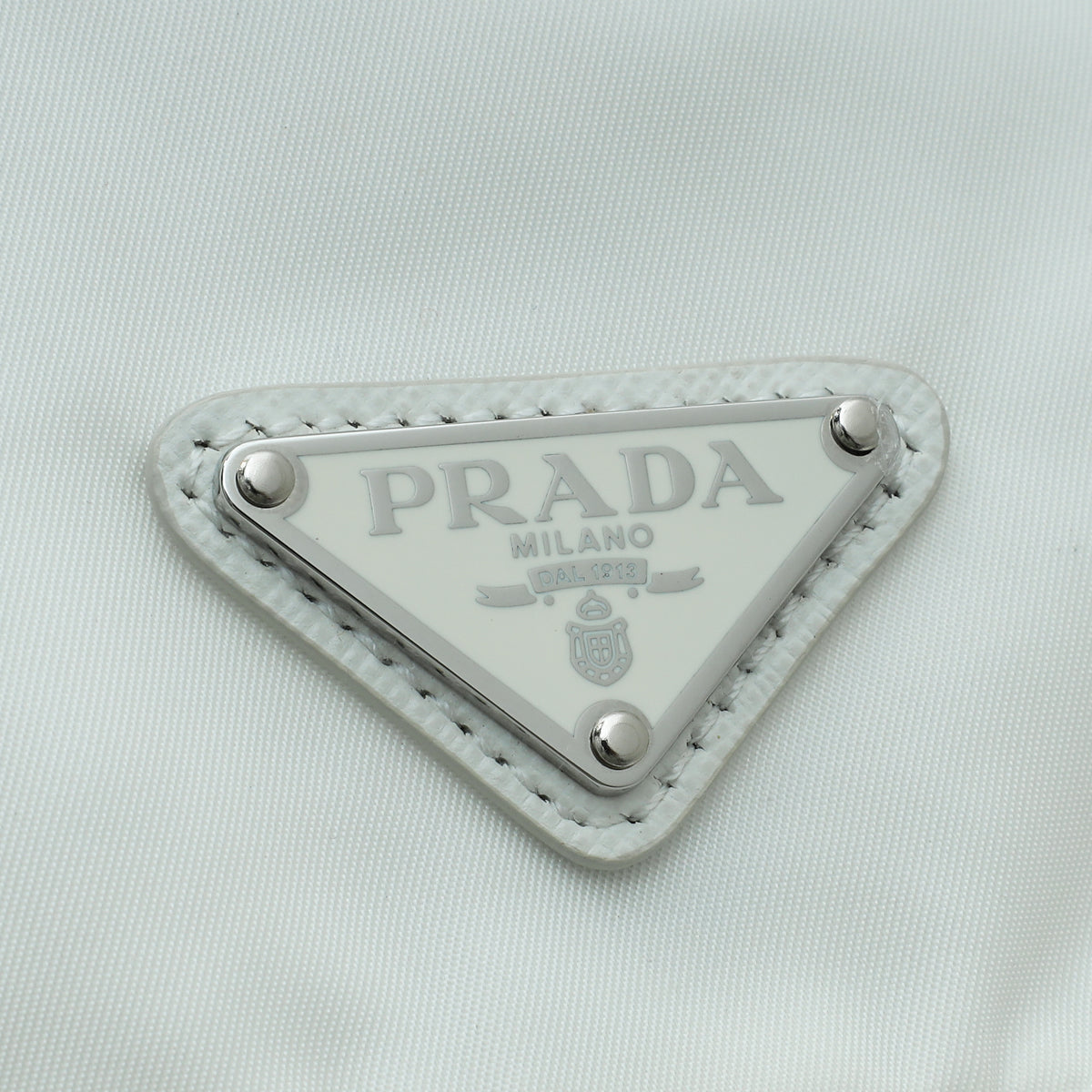 Prada Bianco Vela Re-Nylon Medium Backpack Bag W/ Pouch