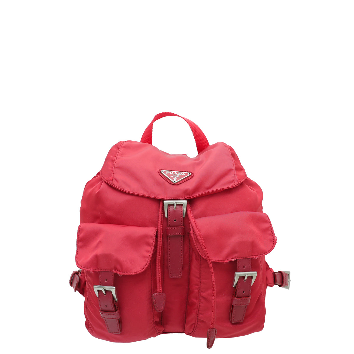 Prada Red Miele Vela Nylon Small Backpack Bag