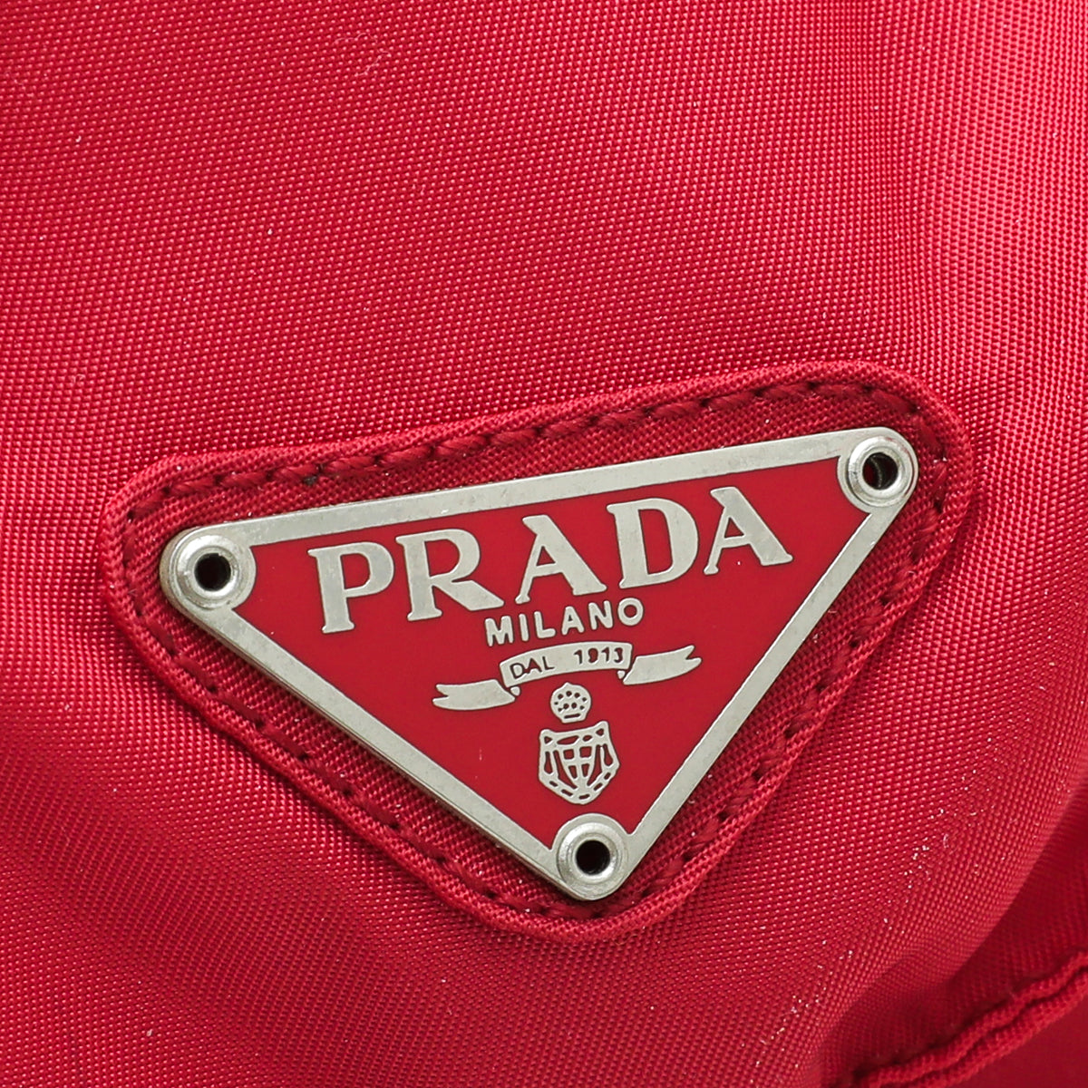 Prada Red Miele Vela Nylon Small Backpack Bag