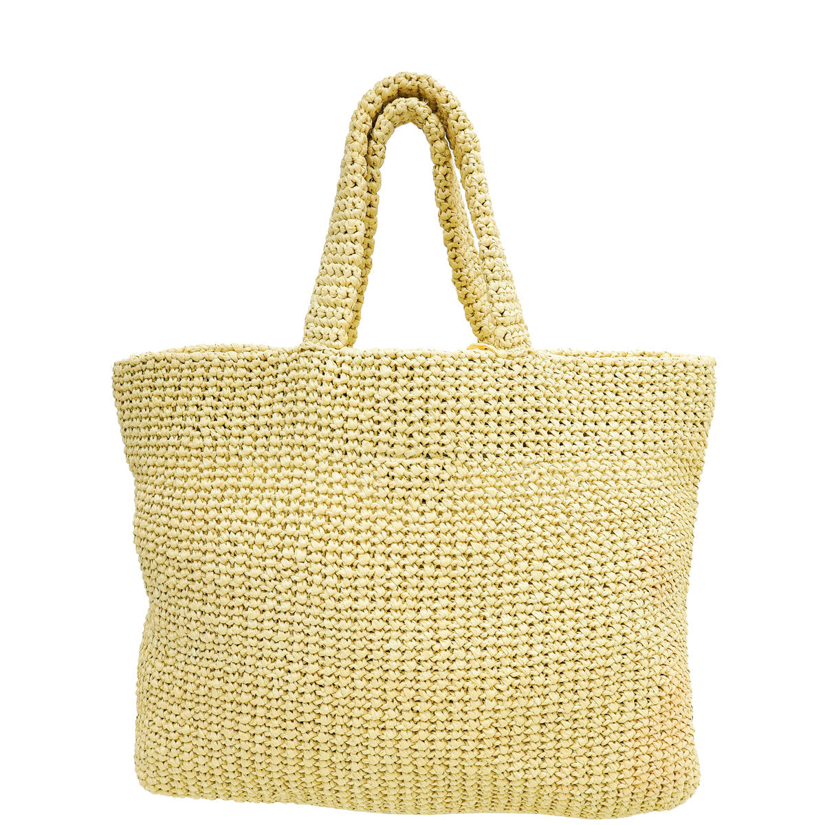 Prada Natural Crochet Tote Raffia-Effect Yarn Large Bag