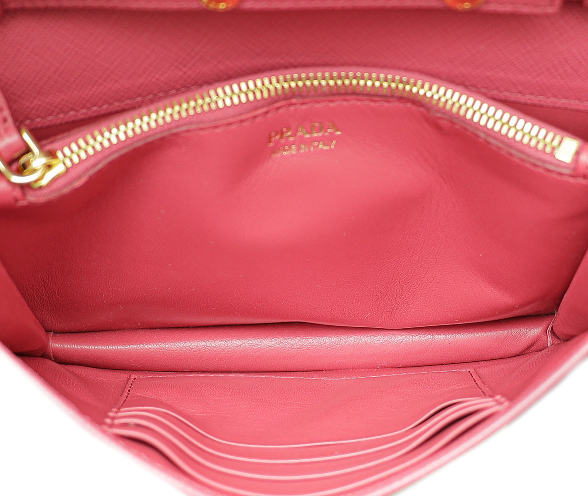 Prada Peonia Pink Lux Wallet on Chain