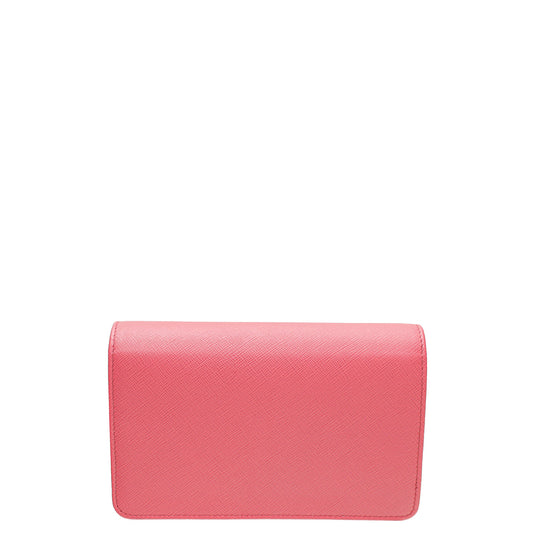 Prada Peonia Pink Lux Wallet on Chain