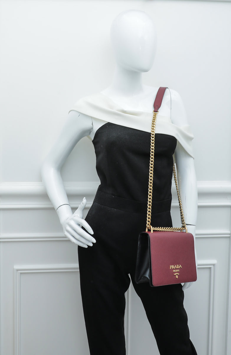 Prada Bicolor Chain Crossbody Bag