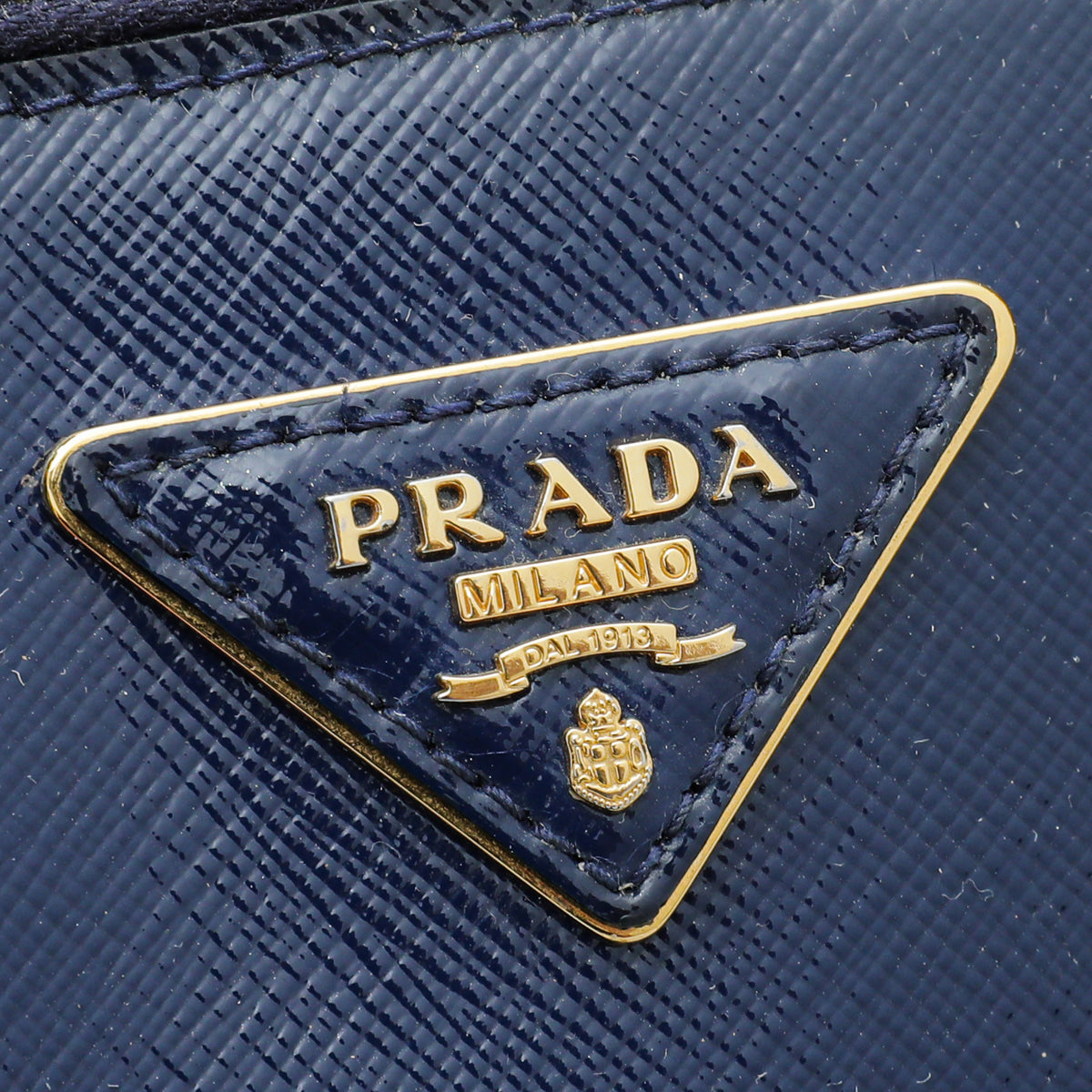 Prada Blue Vernice Promenade Bag