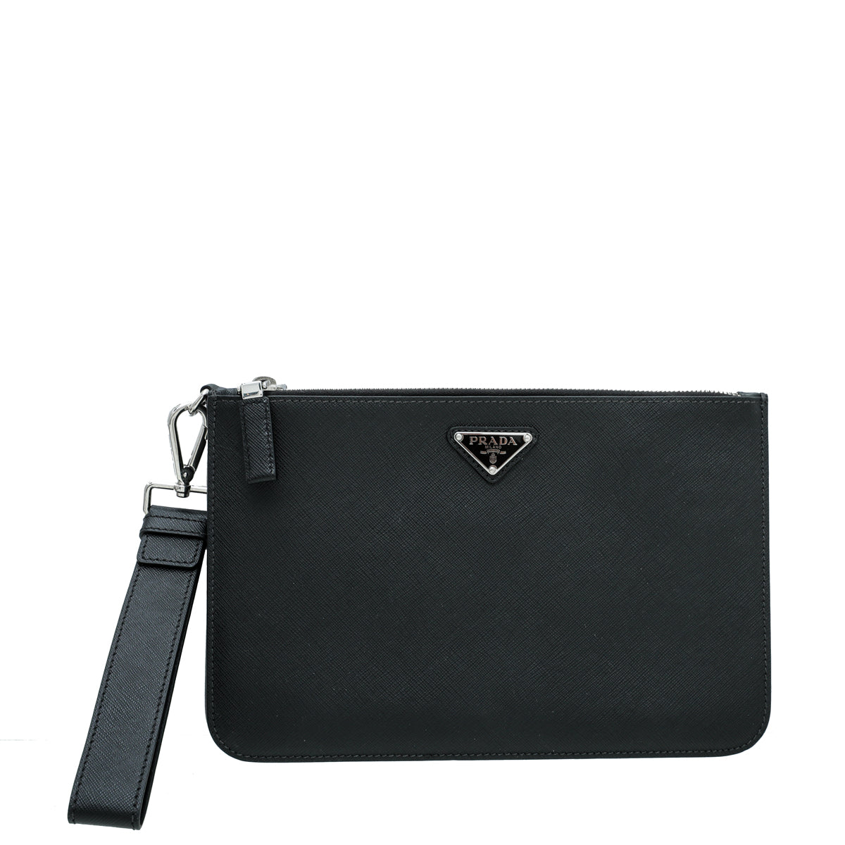 Prada Black Double Zipped Pouch