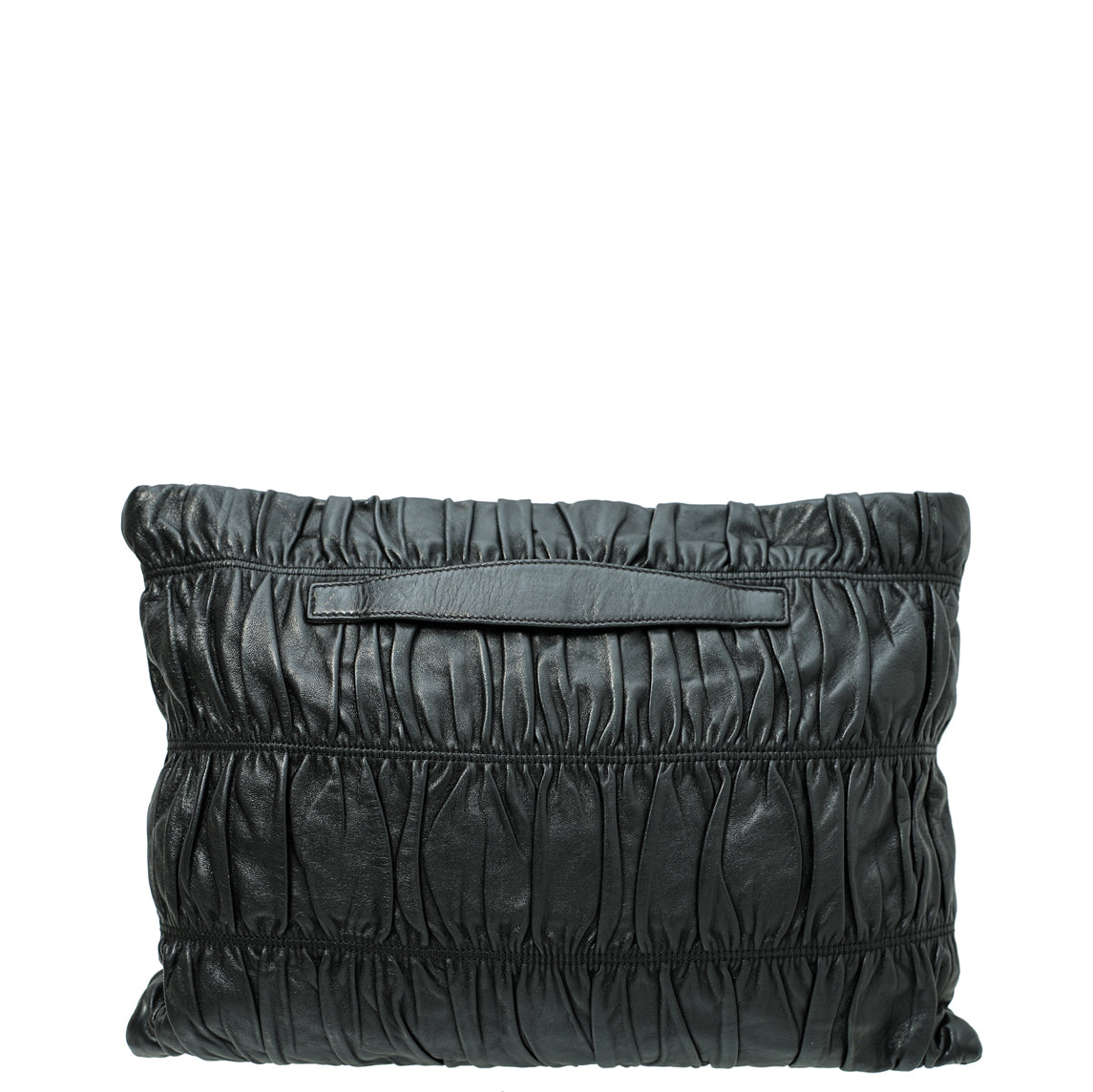 Prada Black Nappa Gaufre Zipped Clutch