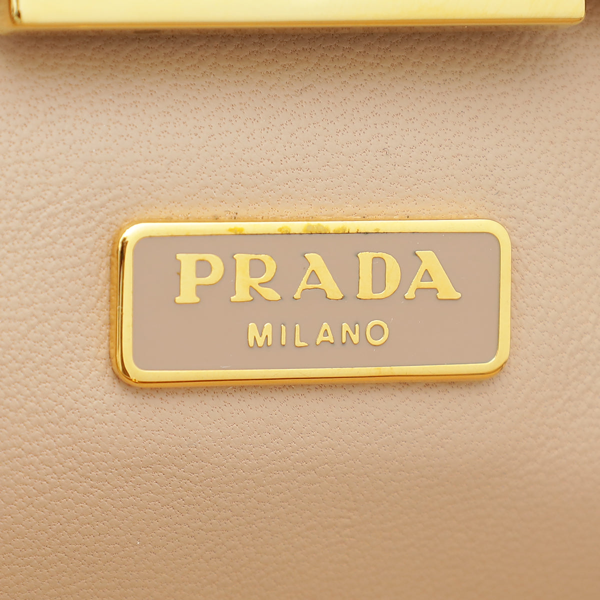 Prada Cammeo Nude East West Frame Clutch