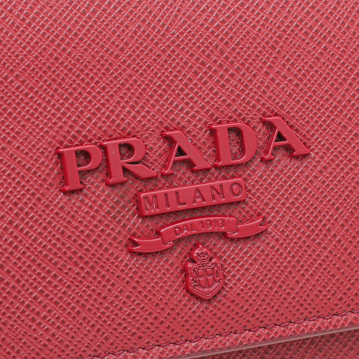 Prada Red Saffiano Monochrome Flap Long Wallet