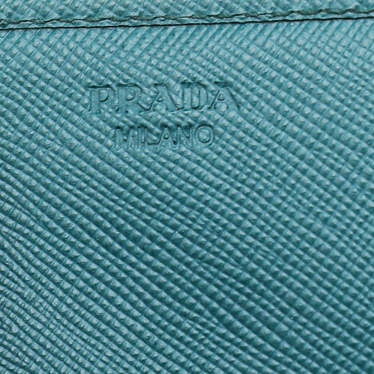 Prada Dark Teal Flap Wallet W/Detachable Card Case