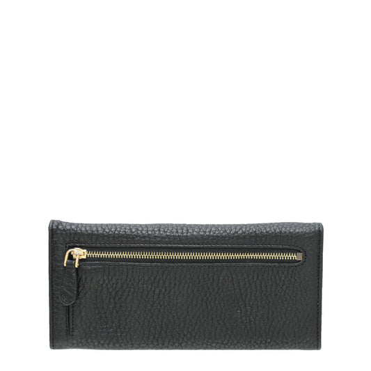 Prada Black Long Flap Wallet