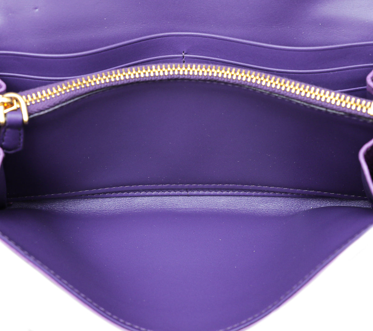 Prada Purple Ostrich Continental Long Wallet