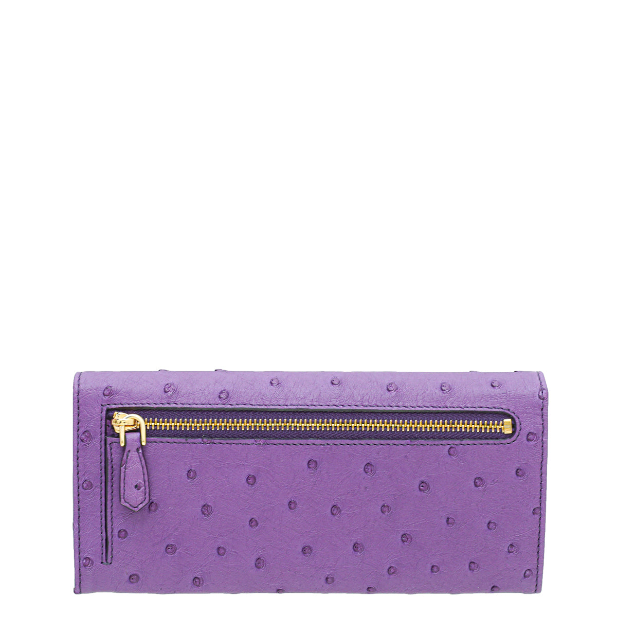 Prada Purple Ostrich Continental Long Wallet