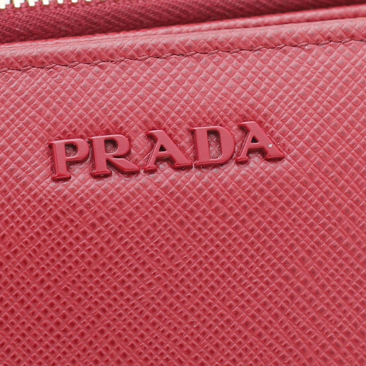 Prada Red Lux Compact Zip Small Wallet