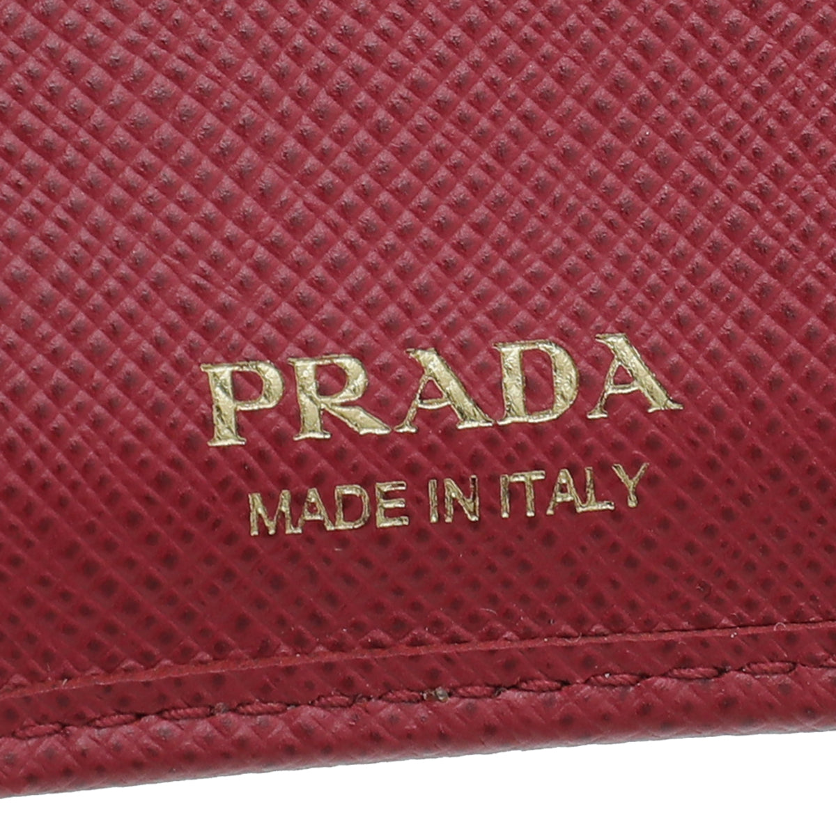 Prada Red Lux Compact Zip Small Wallet