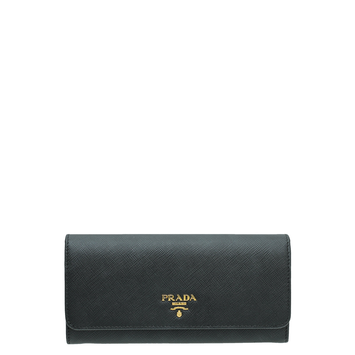 Prada Black Flap Wallet W/ Detachable Card Holder