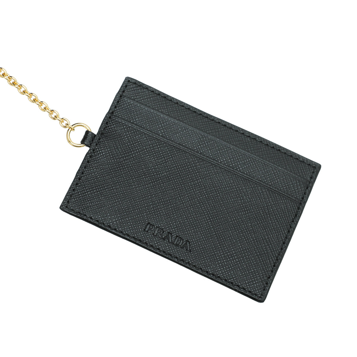 Prada Black Flap Wallet W/ Detachable Card Holder