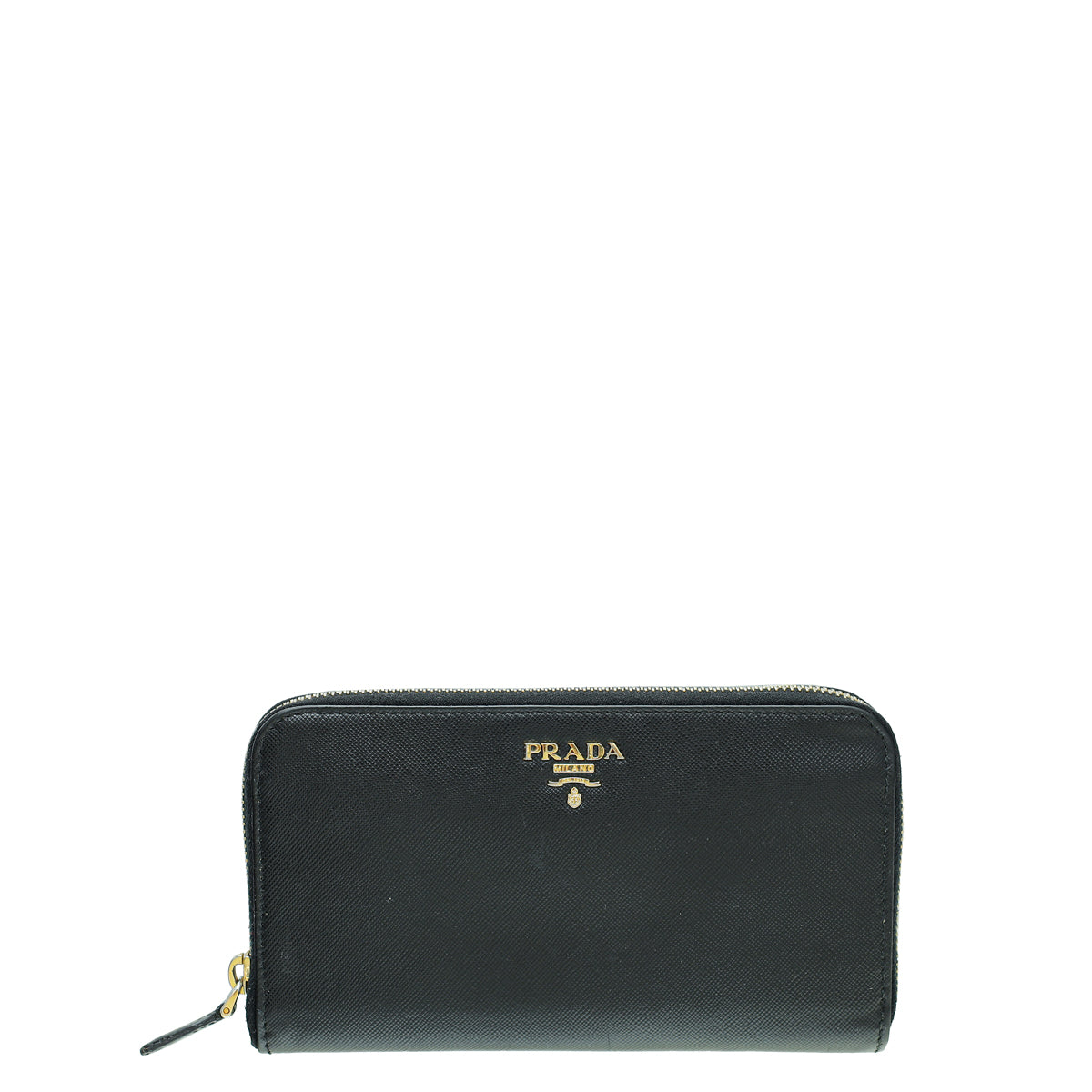 Prada Black Zip Around Wallet