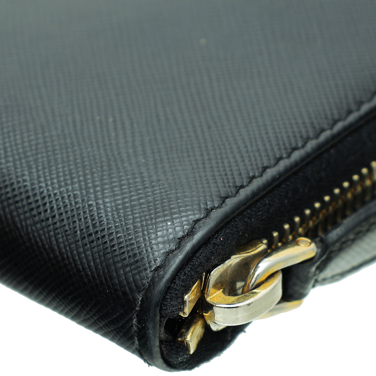 Prada Black Zip Around Wallet