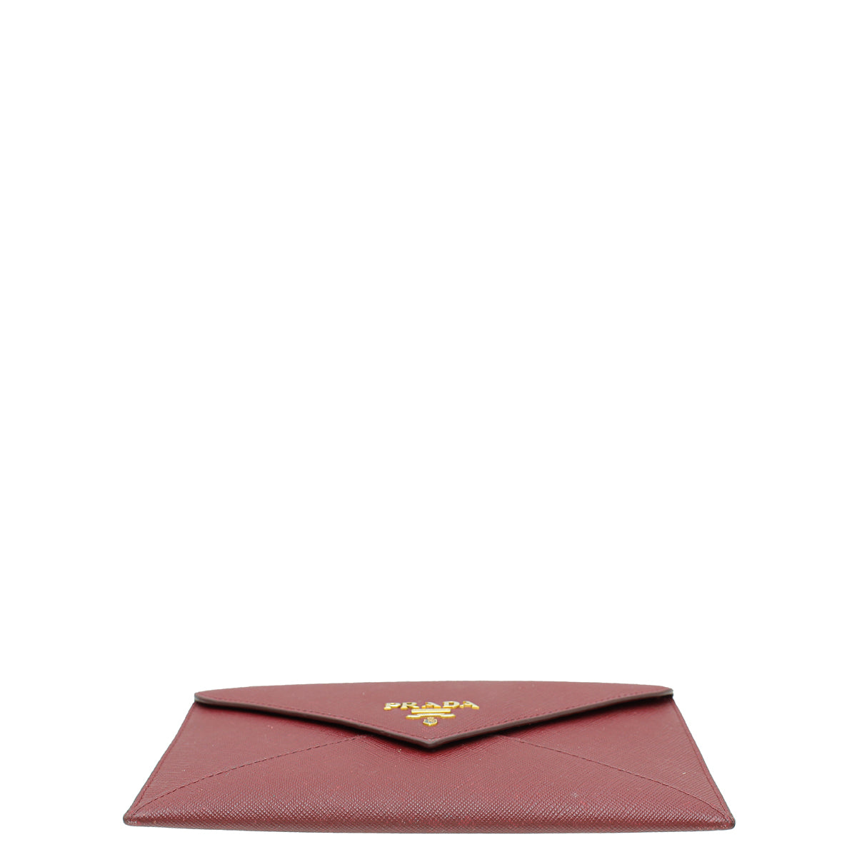 Prada Burgundy Logo Envelope Slim Wallet