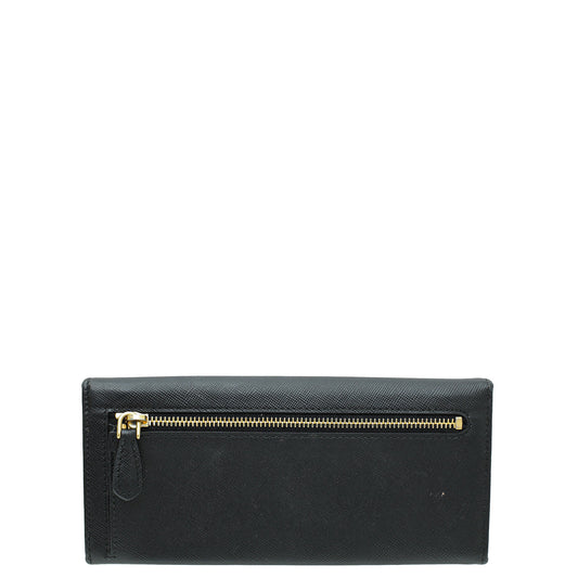 Prada Black Lux Continental Wallet