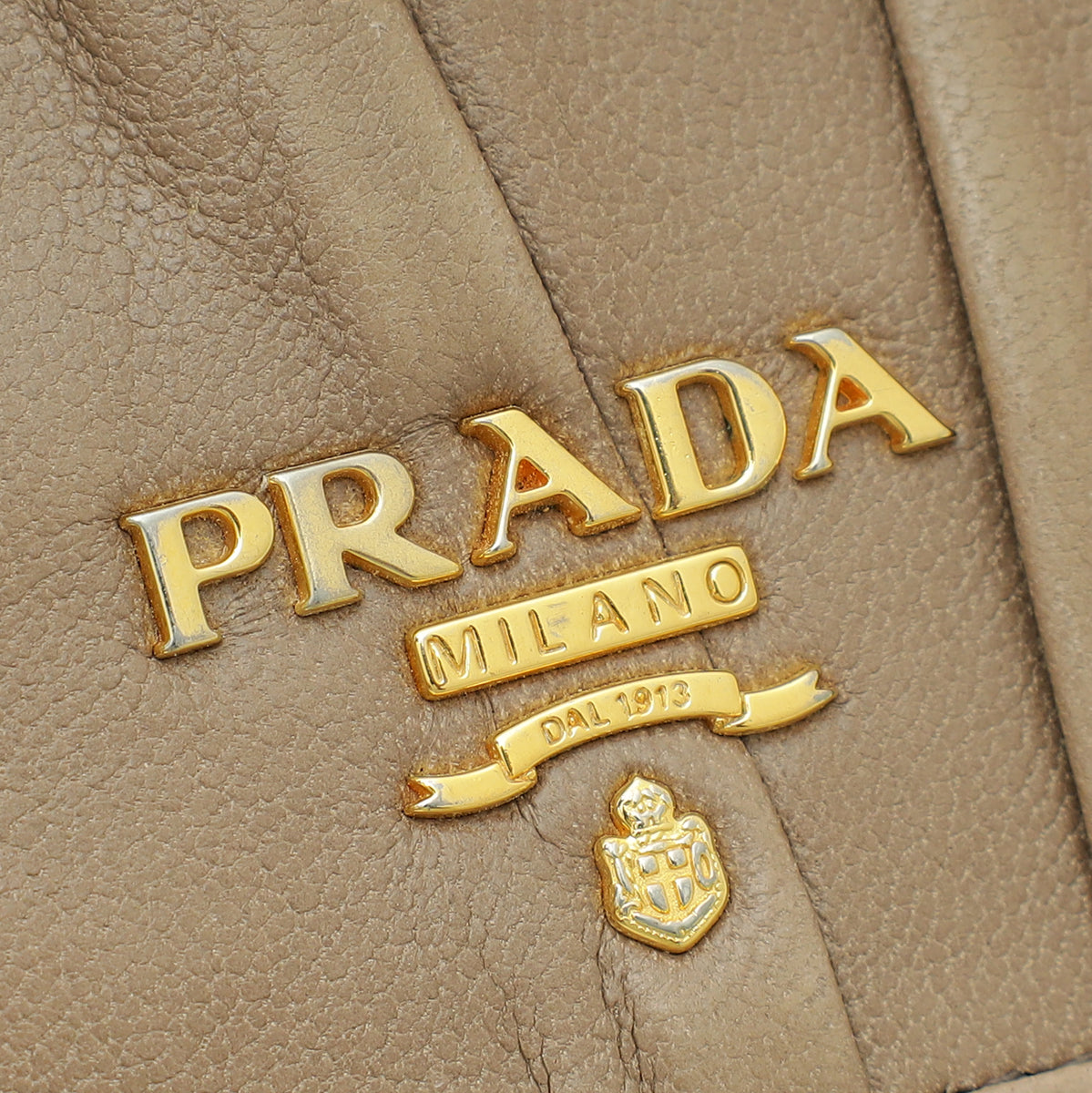 Prada Taupe Gaufre Flap Long Wallet