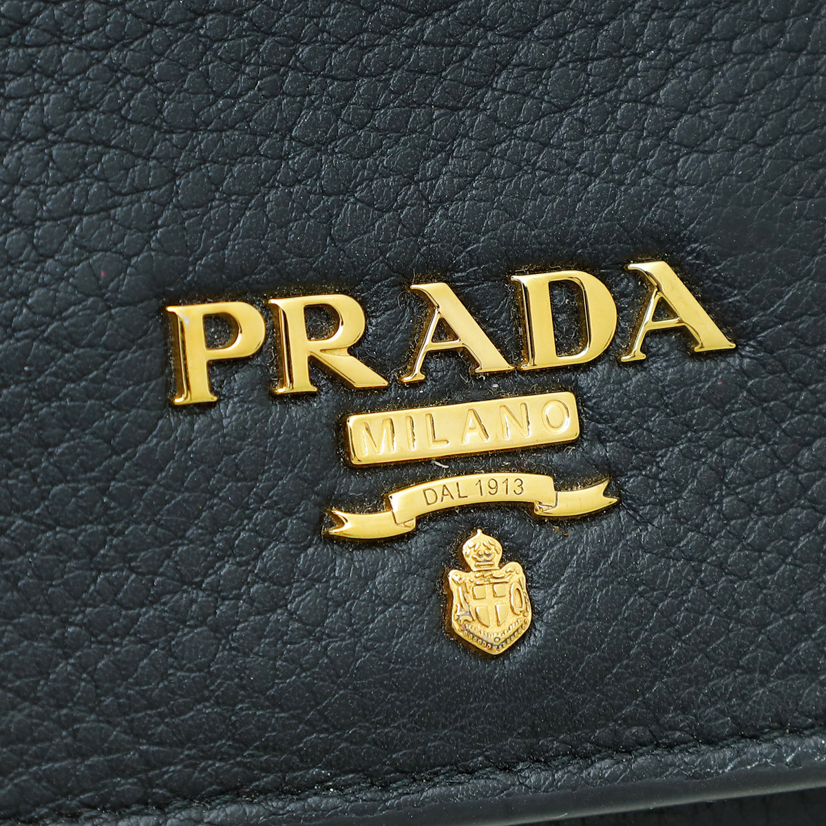 Prada Logo Daino Leather Continental Large Wallet