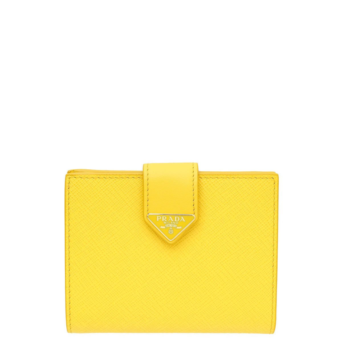 Prada Yellow Small Flap Tab Wallet