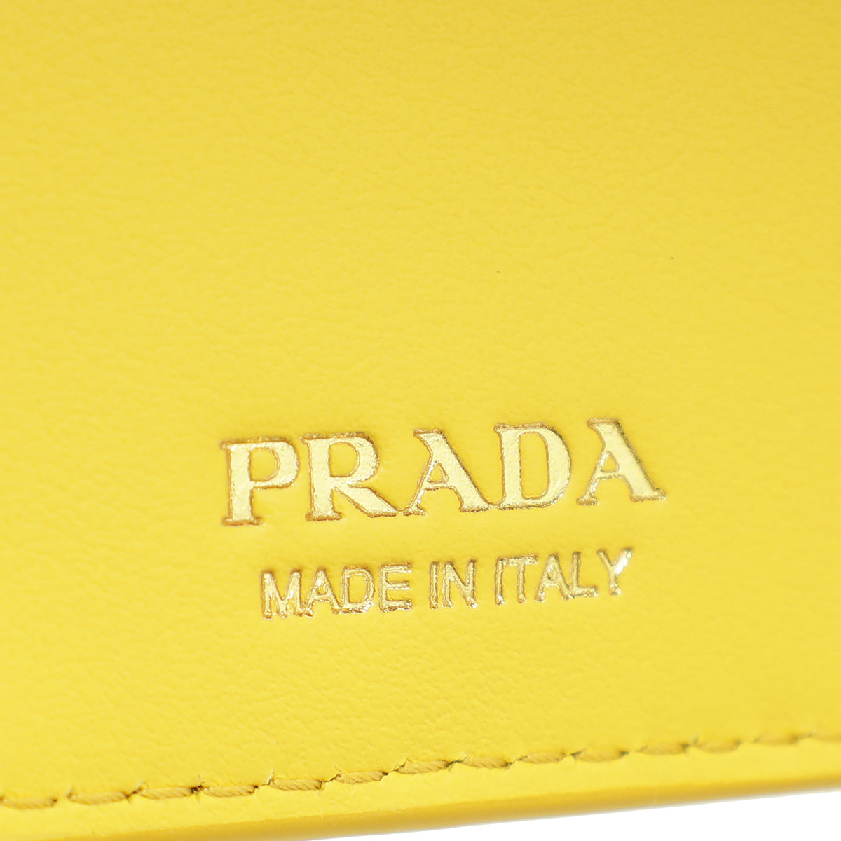 Prada Yellow Small Flap Tab Wallet