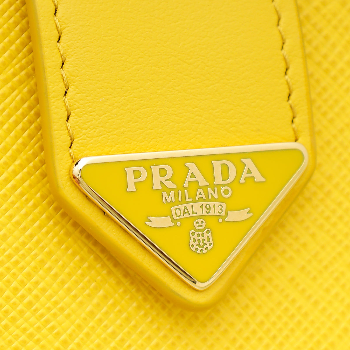 Prada Yellow Small Flap Tab Wallet