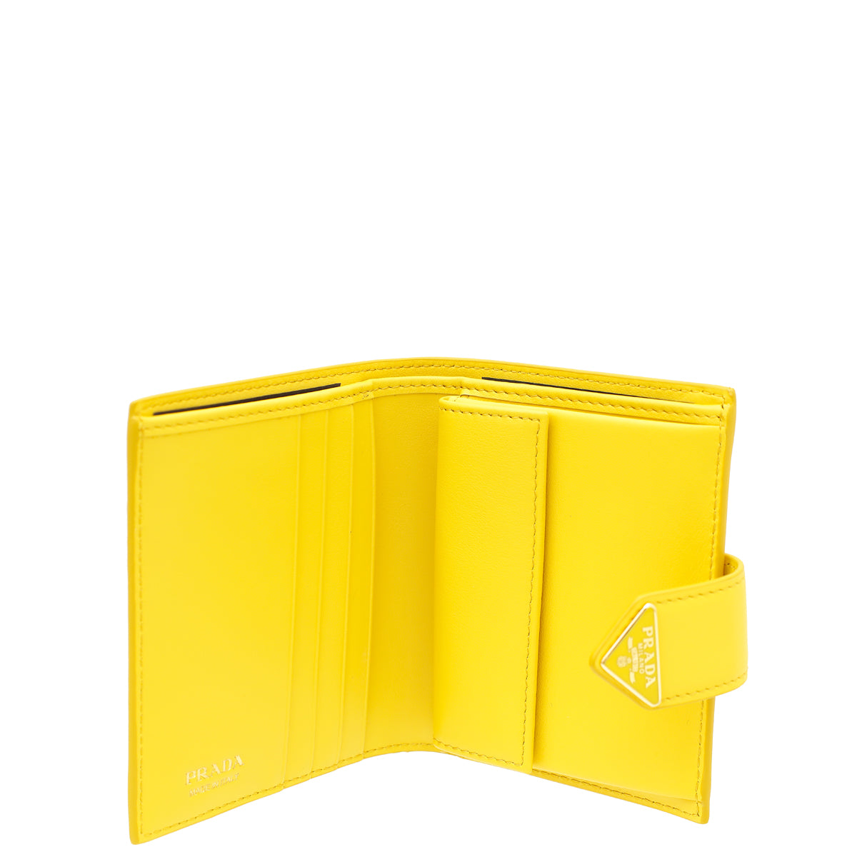 Prada Yellow Small Flap Tab Wallet