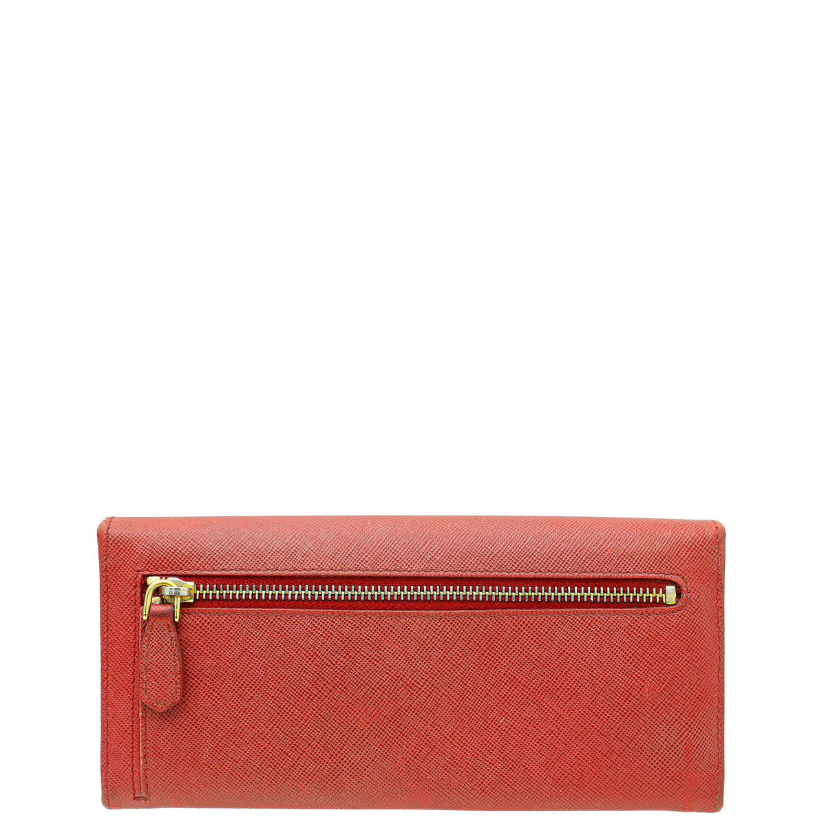 Prada Red Lux Metal Continental Long Wallet