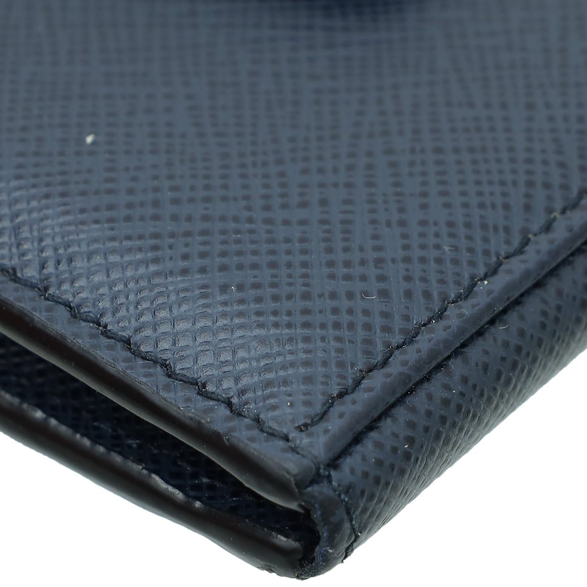 Prada Navy Blue Crocodile Bi-Fold Card Case Wallet